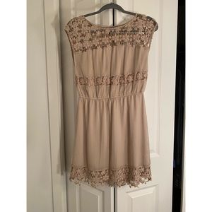 Tan lace dress